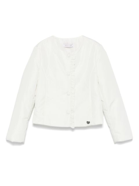 Monnalisa ruffled-trim puffer jacket