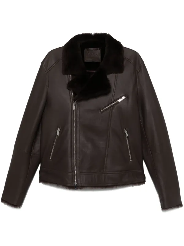 レザージャケット・コート Desa 1972 Cropped Leather Biker Jacket 25722382_55863254_600.jpg
