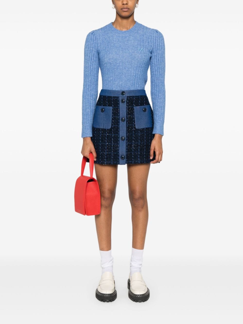 Shop Baum Und Pferdgarten Salme Mini Skirt In Blue