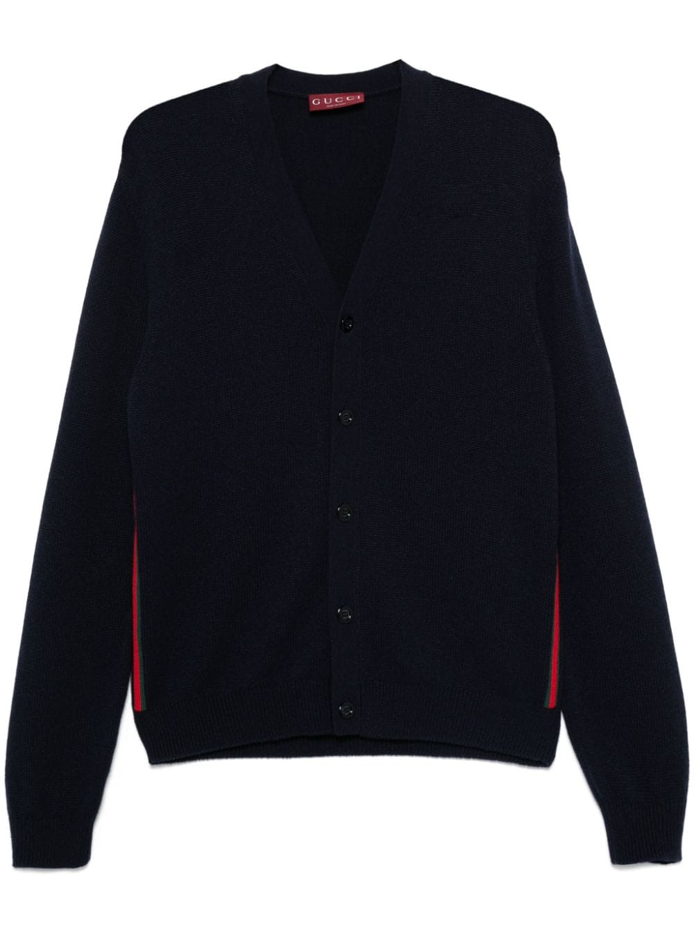 Gucci Web-stripe Trim Cardigan In Blue