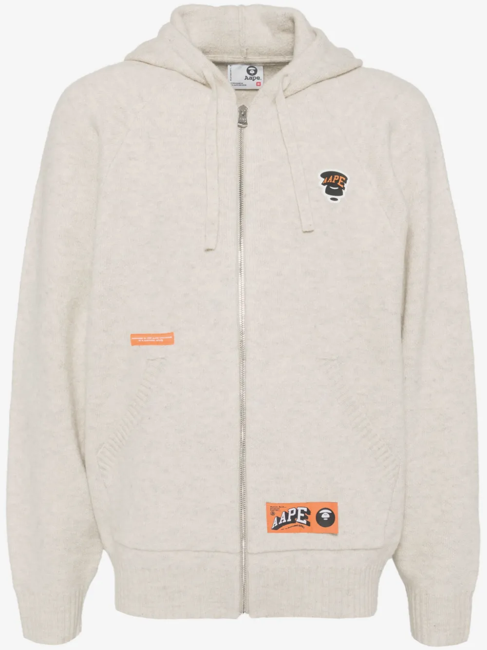 AAPE BY *A BATHING APE® moonface-logo zip-up cardigan | Grey | Image 1