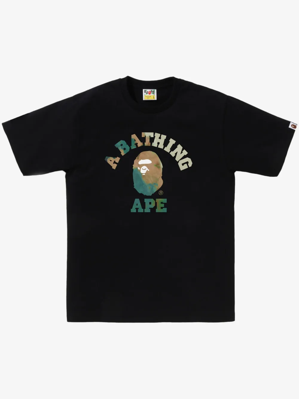 A BATHING APE® 로고 프린트 티셔츠 | 블랙 | Image 1