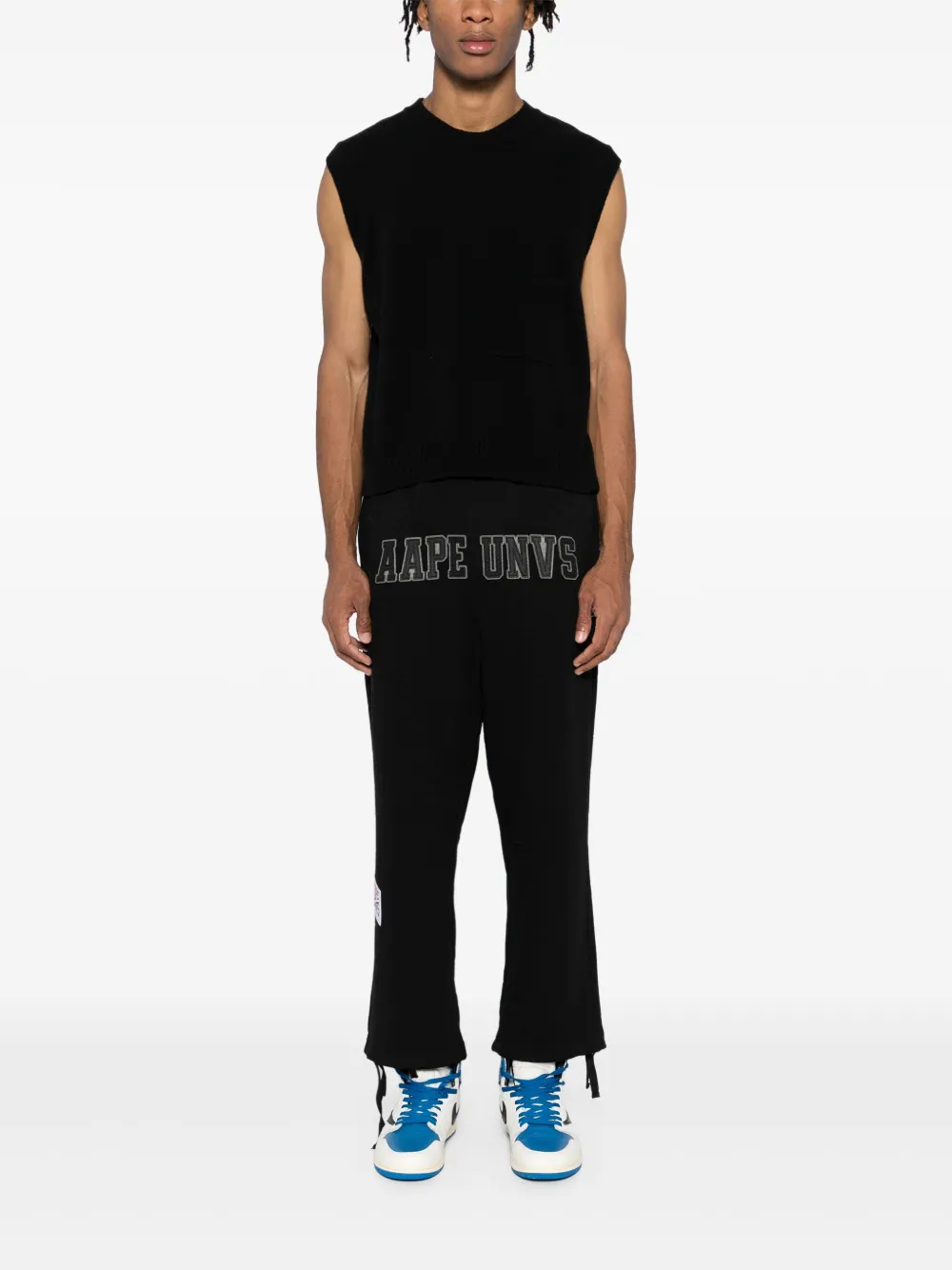 AAPE BY *A BATHING APE Trainingsbroek met Moonface-logo - Zwart
