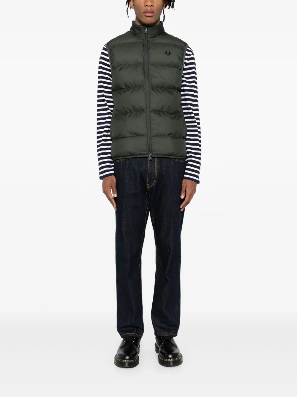 Fred Perry Gewatteerd jack met geborduurd logo - Groen