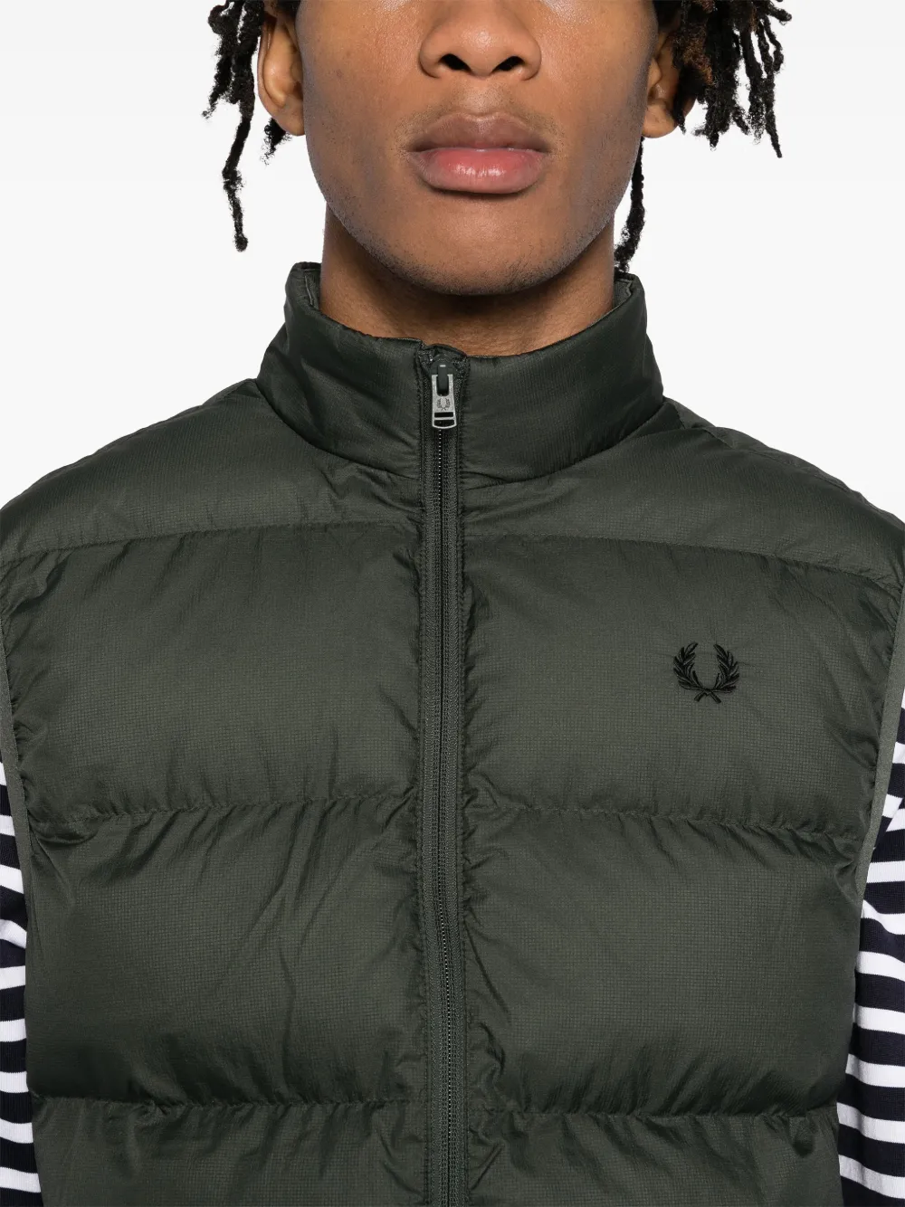 Fred Perry Gewatteerd jack met geborduurd logo Groen