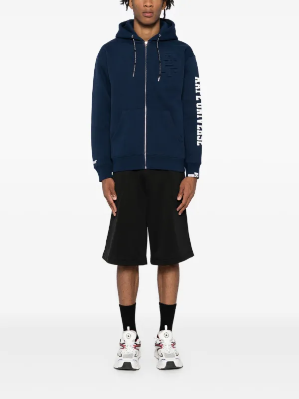 AAPE BY *A BATHING APE® Logo Hooded Jacket | Blue | FARFETCH