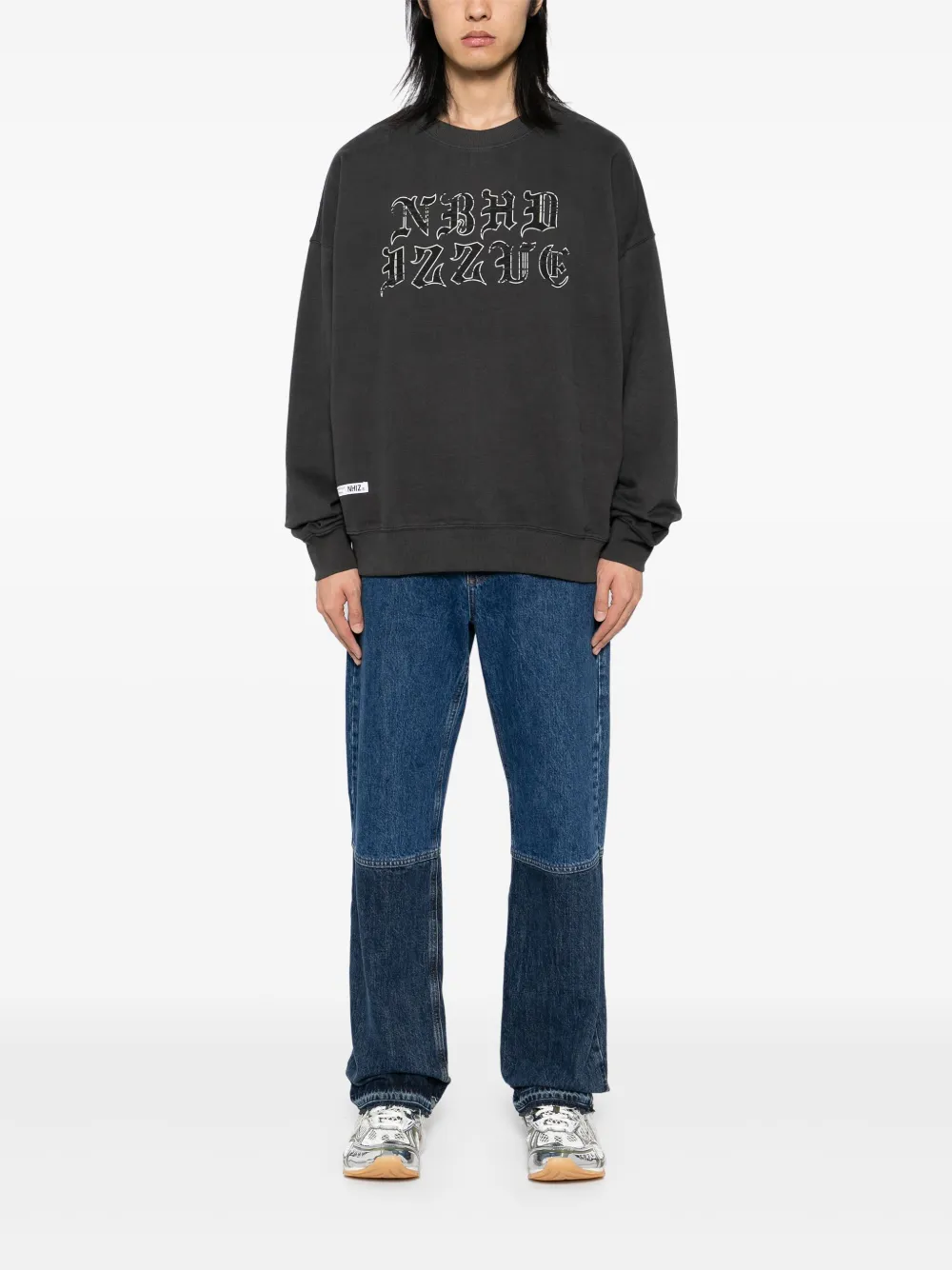 izzue Sweater met logoprint - Grijs