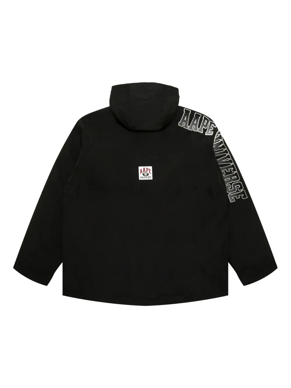 AAPE BY *A BATHING APE® logo-patch layered hooded jacket - Zwart