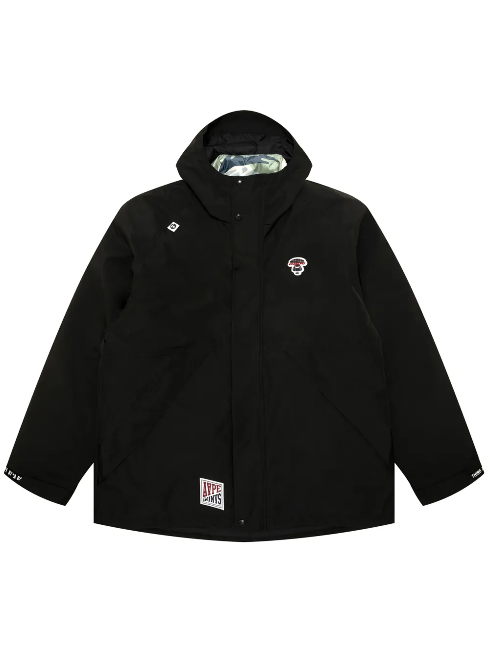 AAPE BY *A BATHING APE® chamarra a capas con capucha y parche del logo | negro | Image 1
