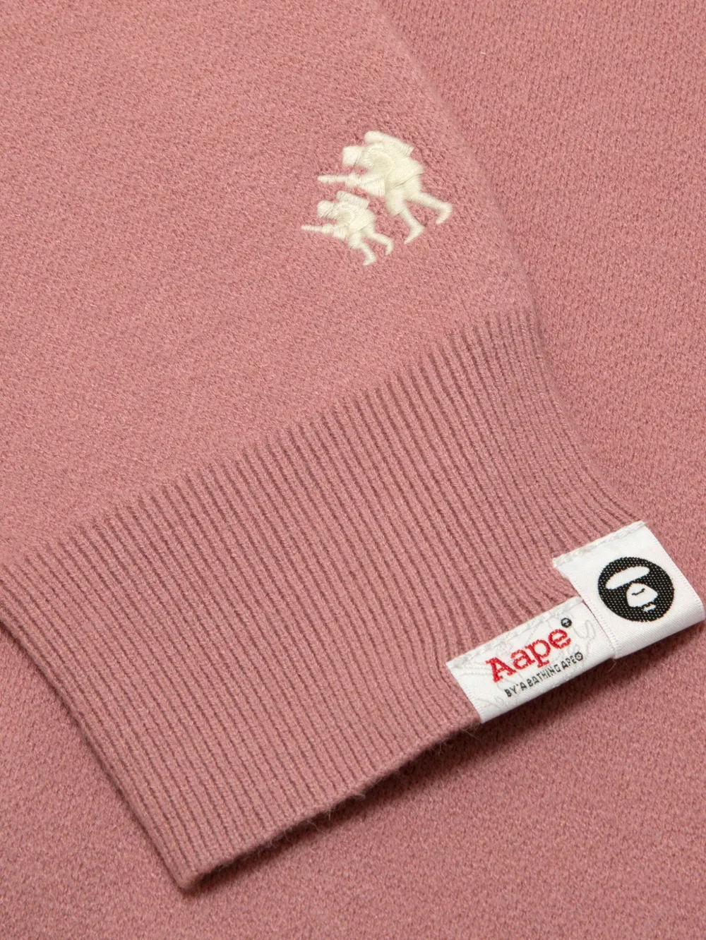 AAPE BY *A BATHING APE Trui met geborduurd logo Roze