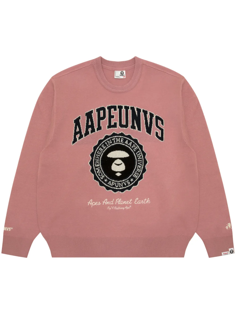 AAPE by A Bathing Ape embroidered logo Sweater Pink