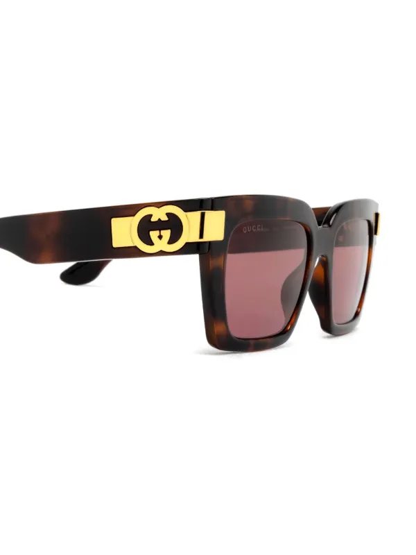 Gucci Eyewear Interlocking G Sunglasses | Brown | FARFETCH CA