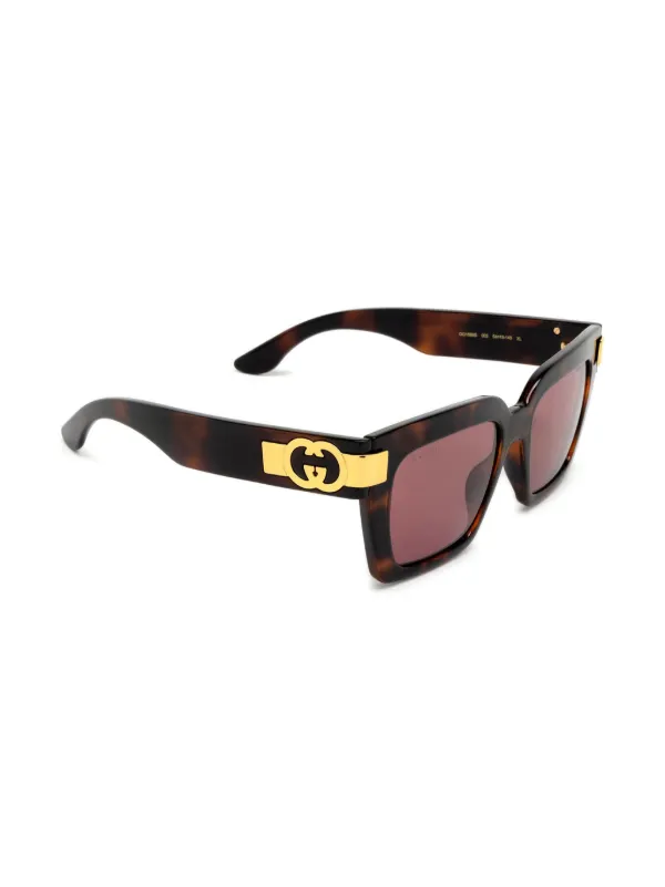 Gucci Eyewear Interlocking G Sunglasses | Brown | FARFETCH BN display picture 2