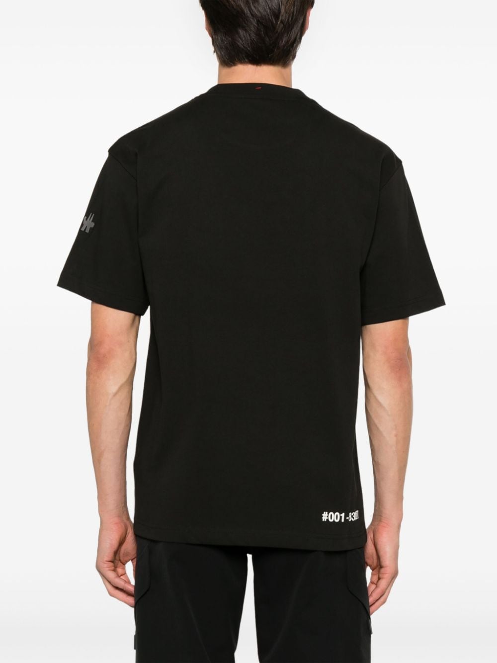 Shop Moncler Rubberised-logo T-shirt In Black