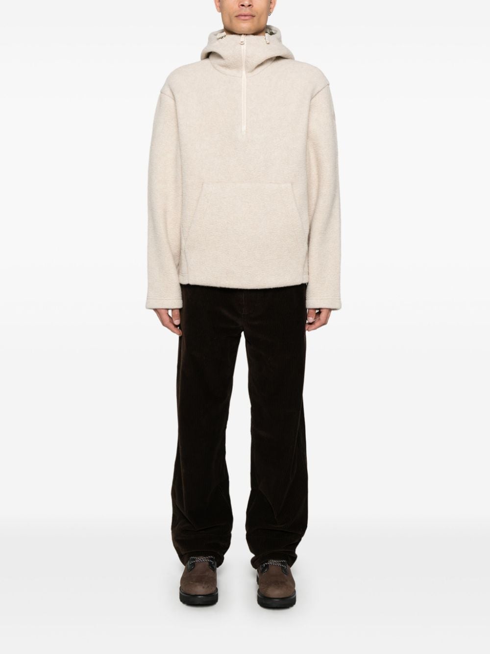 Shop Moncler Logo-patch Hoodie In Nude