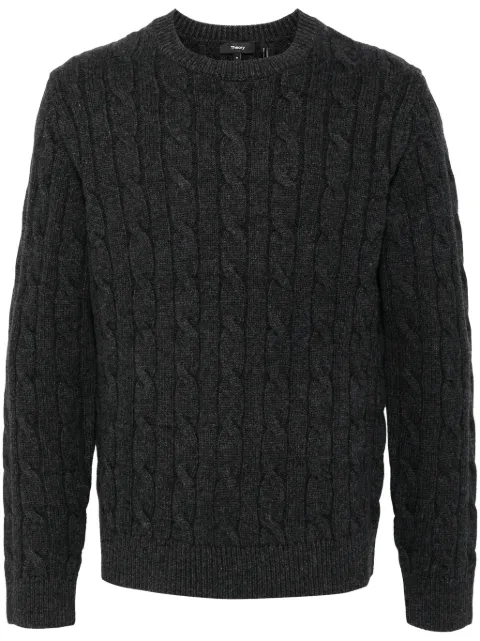 Theory cable knit mock neck sweater