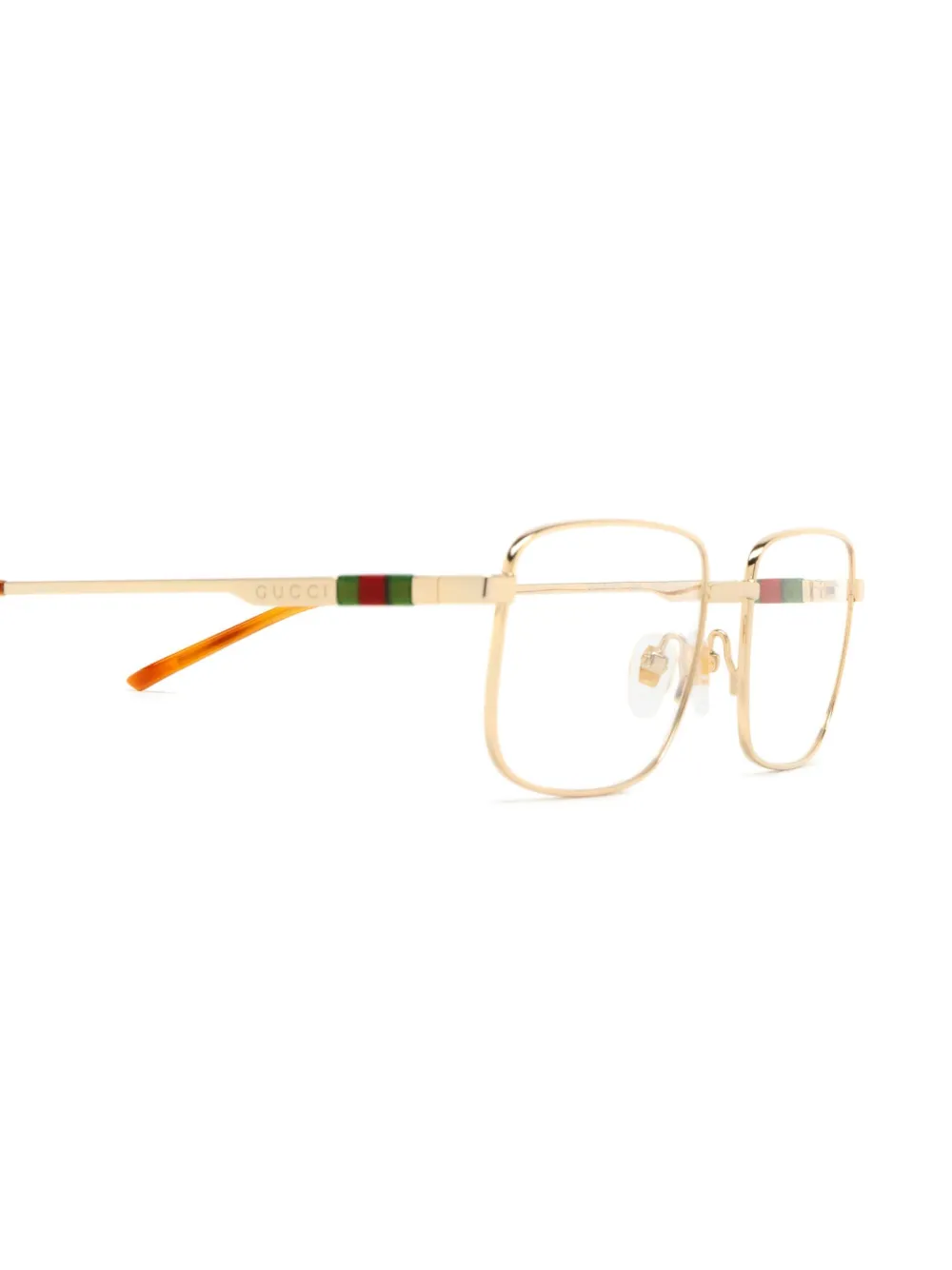 Gucci Rectangle-frame Glasses In Gold