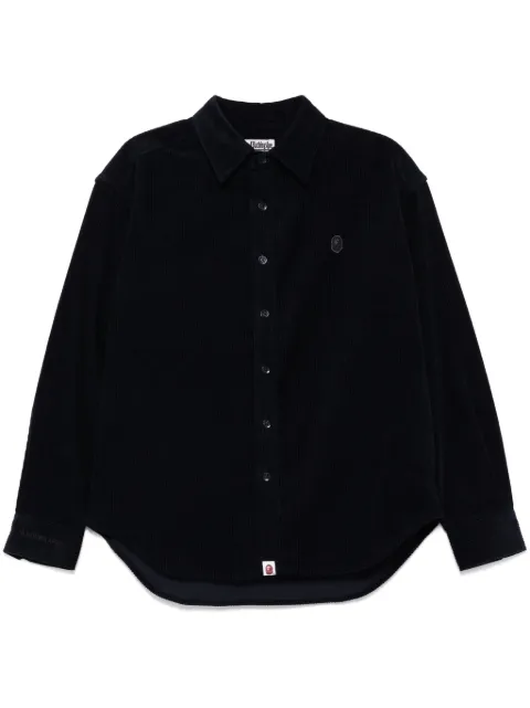 A BATHING APE® camisa de pana con parche del logo