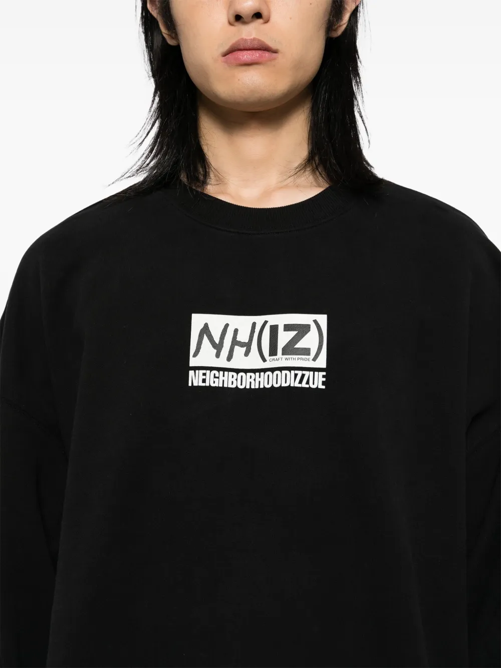 izzue Sweater met logoprint Zwart