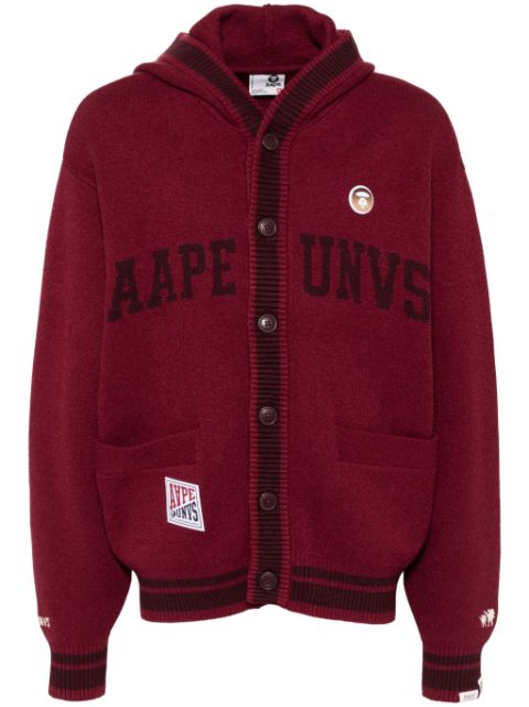 AAPE BY *A BATHING APE intarsia-knit logo cardigan Men