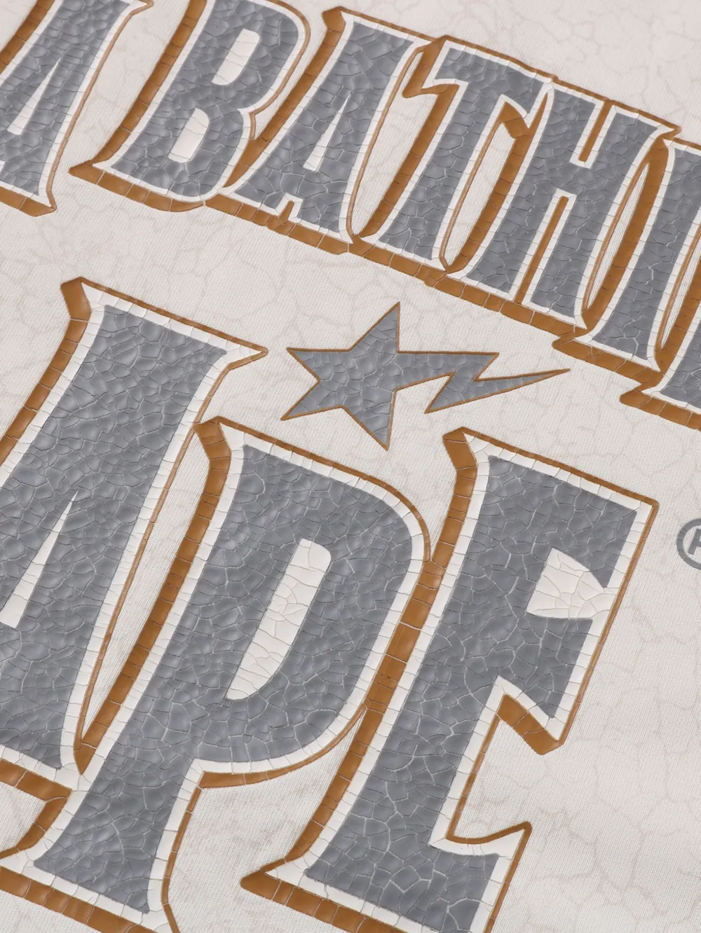 A BATHING APE T-shirt met logoprint Beige