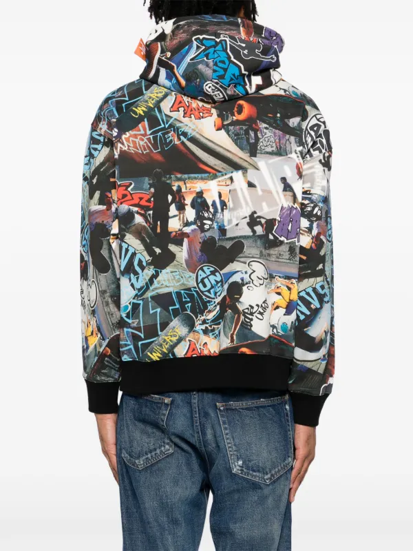 A Bathing Ape グラフィックパーカー Mサイズ AAPE BY *A BATHING APE® Moonface グラフィティ パーカー | ブラック