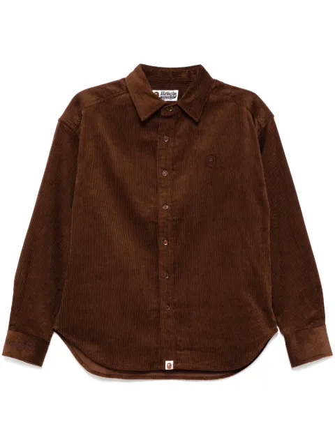 A BATHING APE® camisa de pana con parche del logo