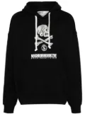 izzue graphic print hoodie - Black
