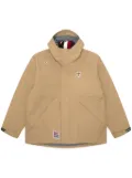 AAPE BY *A BATHING APE® logo-patch layered hooded jacket - Neutrals