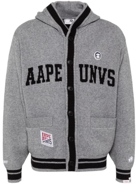 AAPE BY *A BATHING APE intarsia-knit logo cardigan Men