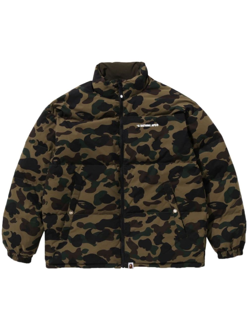 A Bathing Ape Reversible Padded Jacket In Green