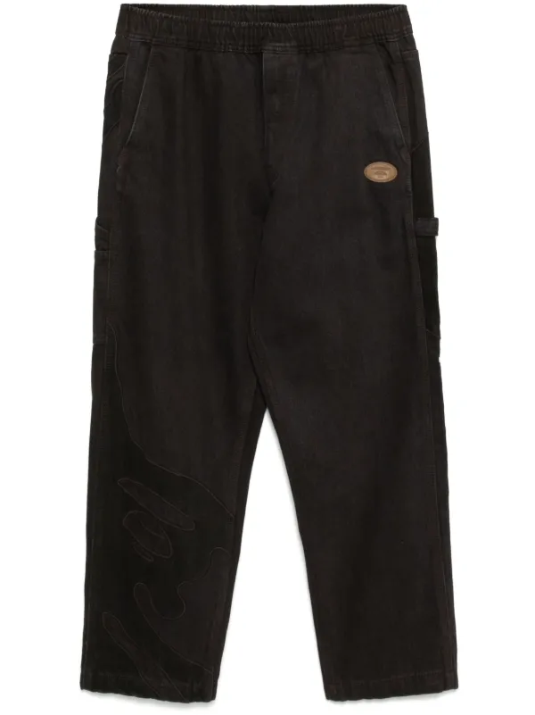 A Bathing Ape ストレート　パンツ ブラック AAPE BY *A BATHING APE® ストレートパンツ | ブラック