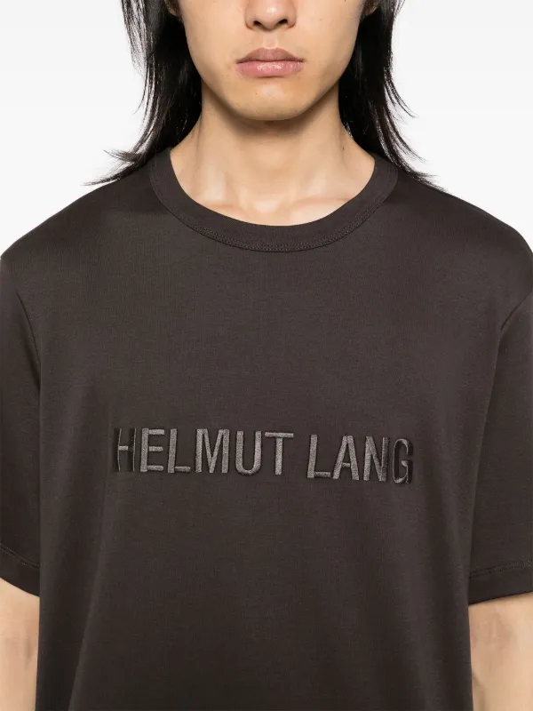 Helmut Lang logo embroidered T shirt Brown FARFETCH CA