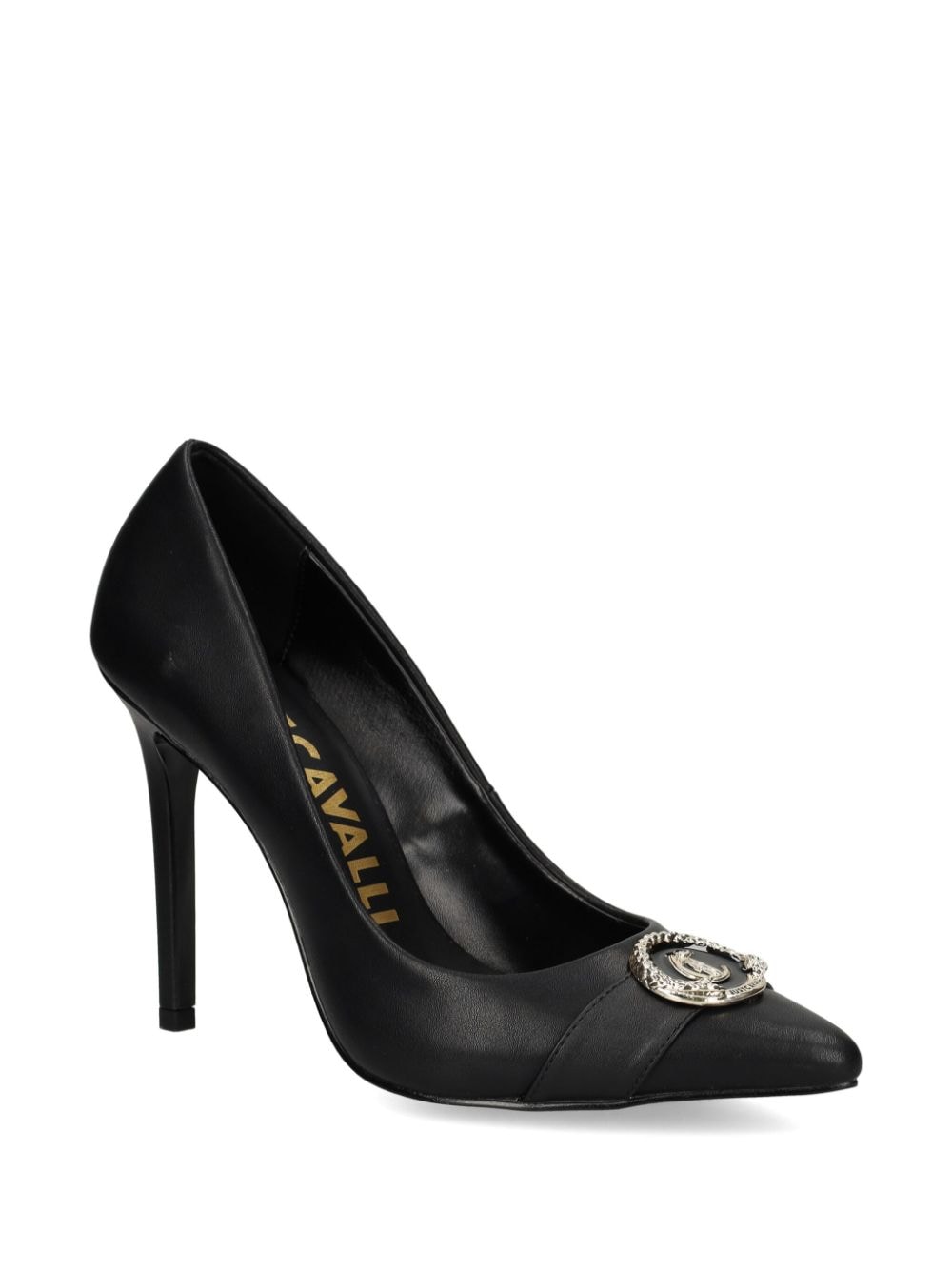 Just Cavalli 120 mm leren pumps - Zwart