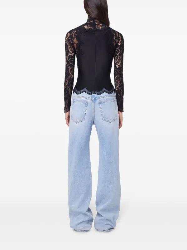 Rabanne long-sleeve Lace Top | Black | FARFETCH ZA