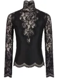 Rabanne long-sleeve lace top - Black