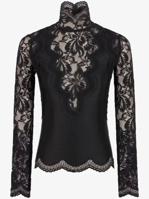 Rabanne long-sleeve lace top