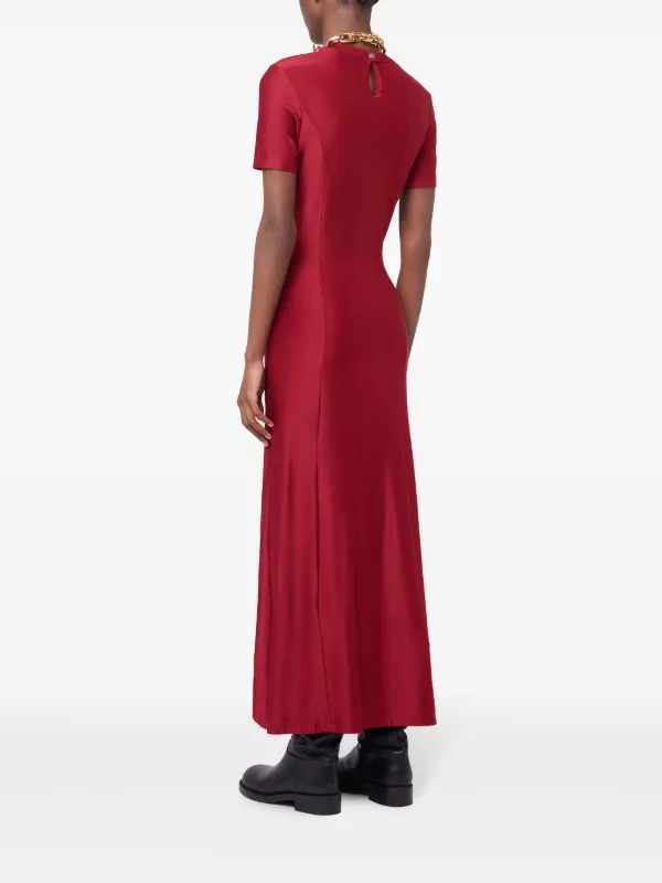 Rabanne Gathered Jersey Maxi Dress - Red Rabanne Gathered Jersey Maxi Dress - Red