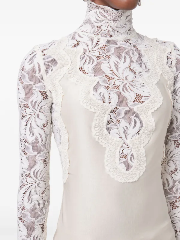Rabanne long-sleeve Lace Top | White | FARFETCH ZA