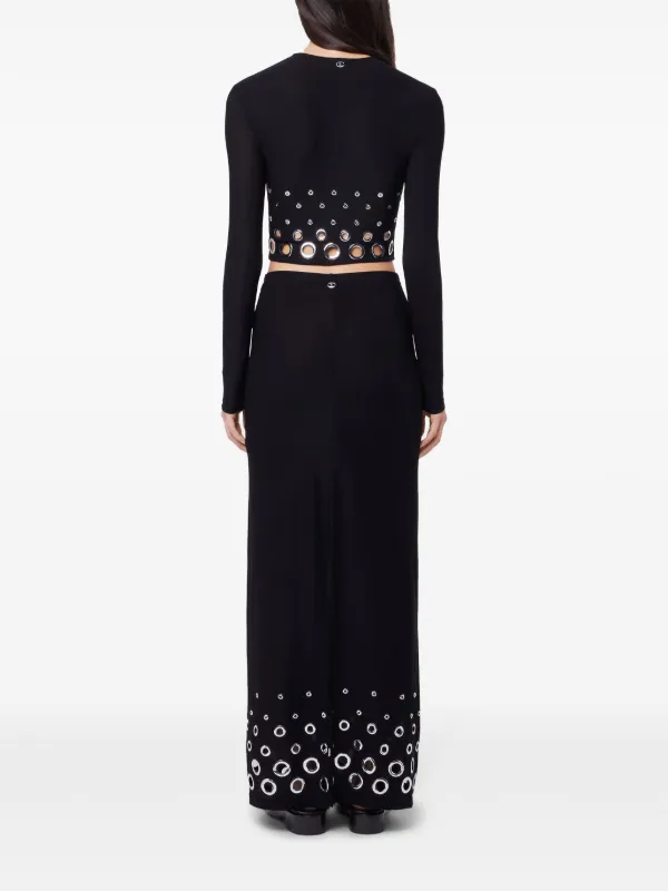 Tシャツ・カットソー RABANNE CROPPED TOP WITH EYELETS Rabanne Eyelet Crop Top | Black | FARFETCH