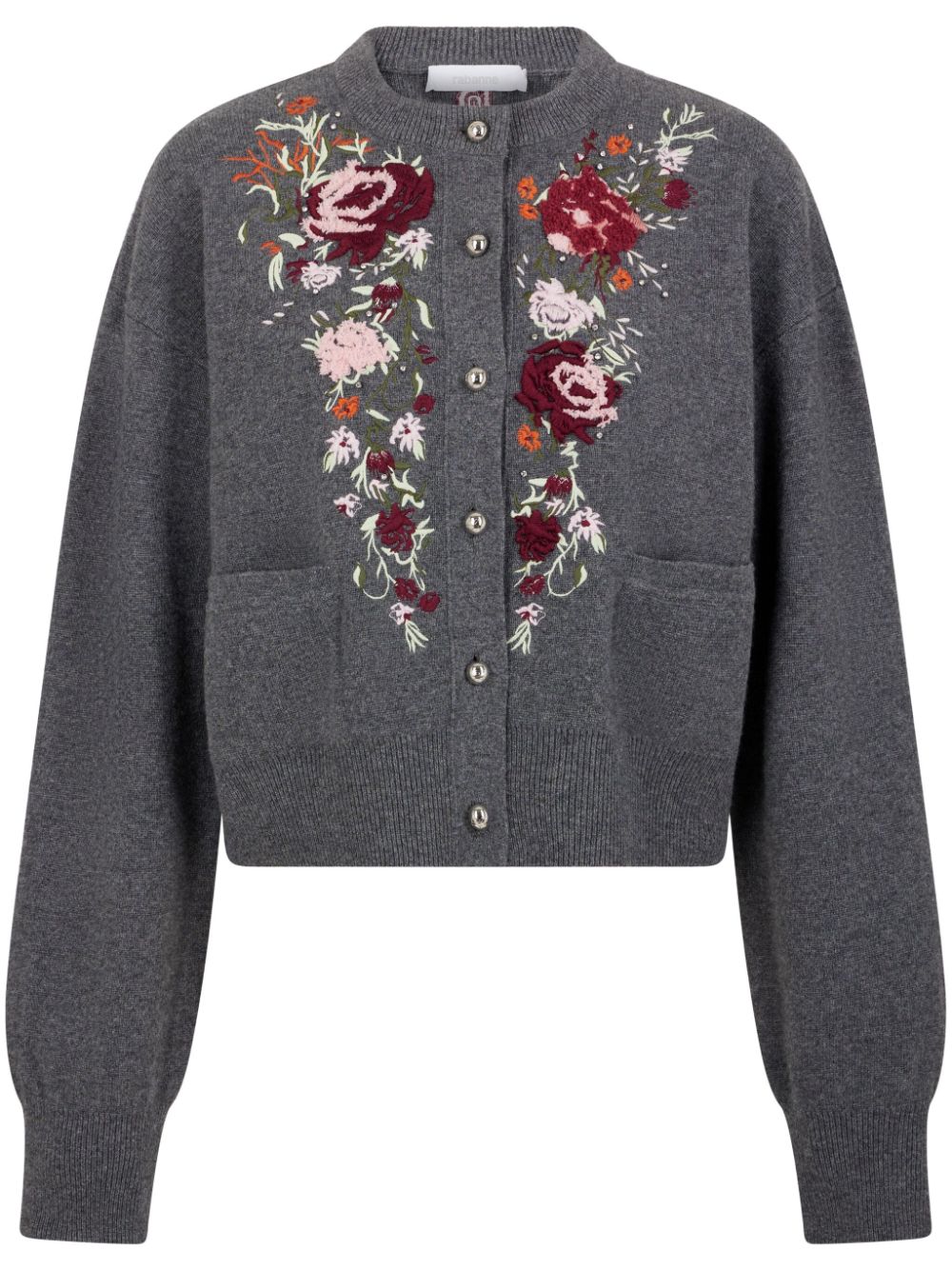 floral-embroidered cardigan