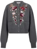 Rabanne floral-embroidered cardigan - Grey