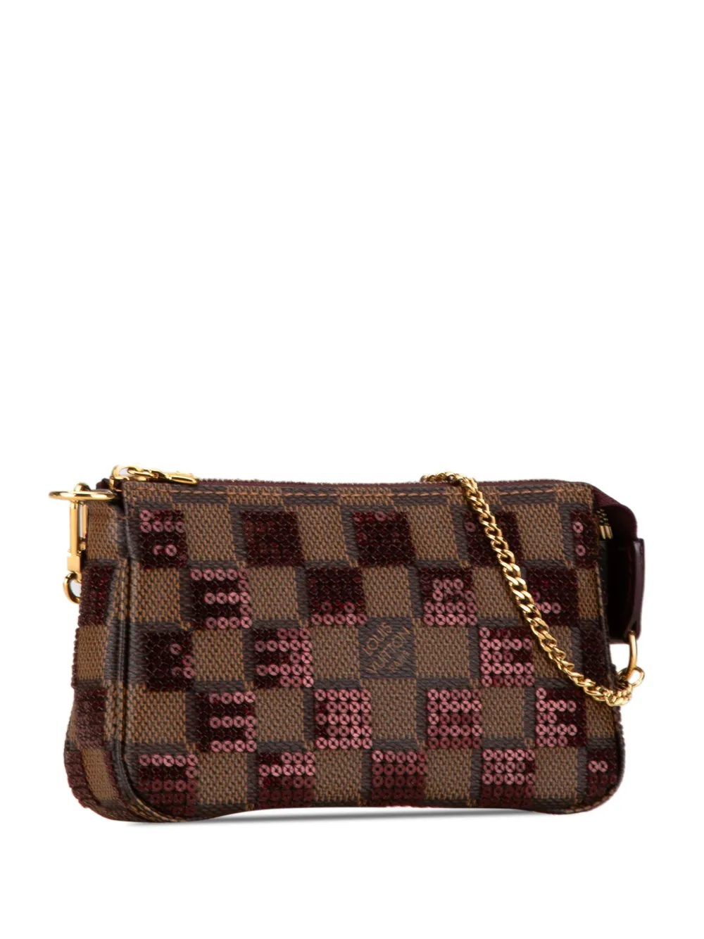 Affordable Louis Vuitton Pre-Owned 2013 Damier Ebene Sequins Mini Pochette Accessoires handbag WOMEN