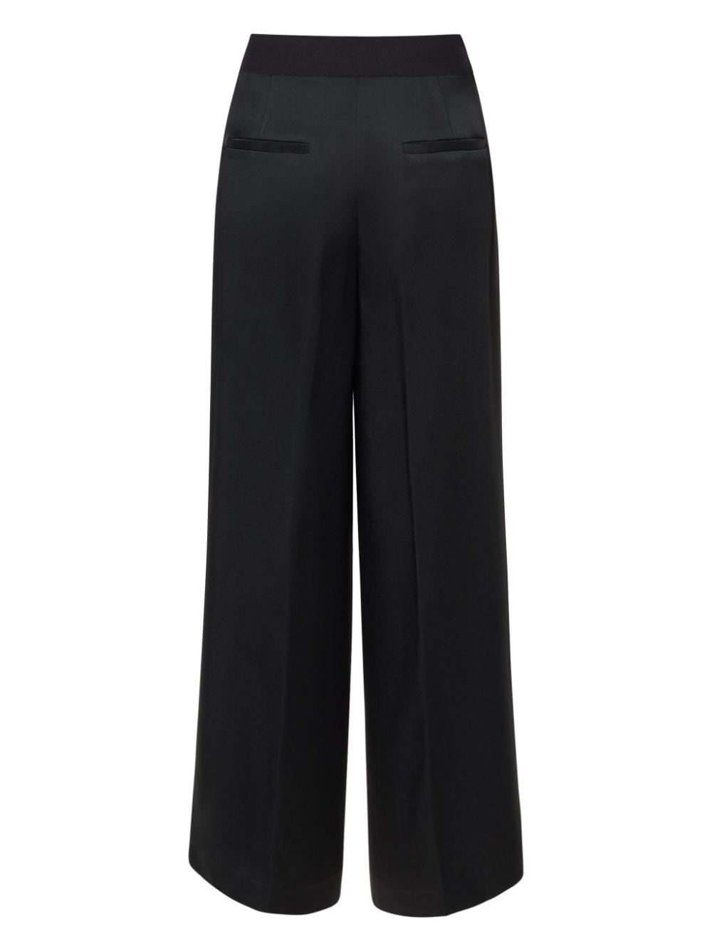 Shop Peserico Satin-finish Palazzo Trousers In Schwarz