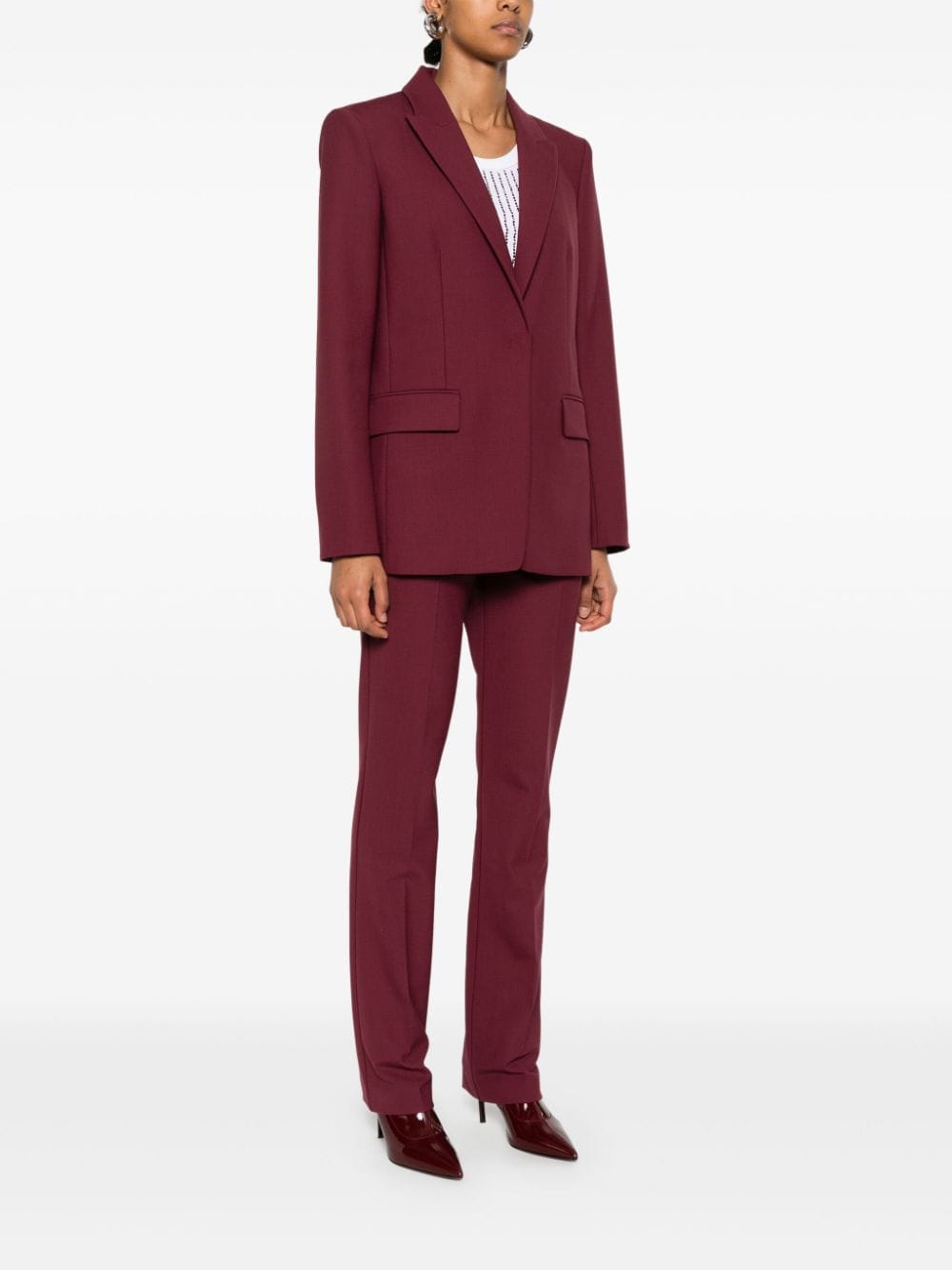 Shop Patrizia Pepe Single-breasted Blazer In Purple