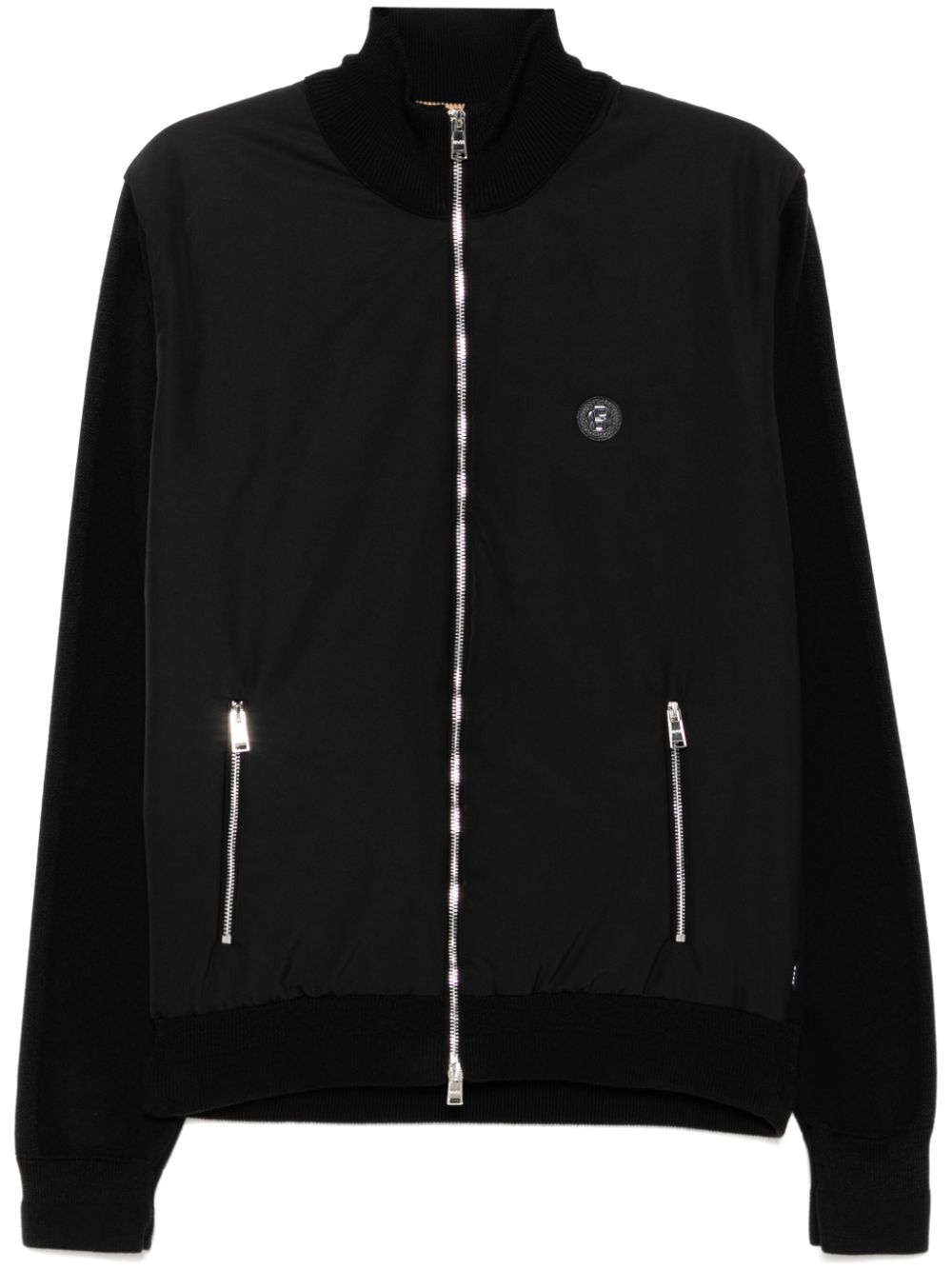 BOSS logo-patch bomber jacket - Black