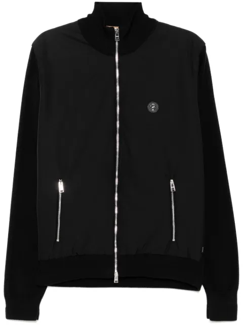 BOSS logo-patch bomber jacket