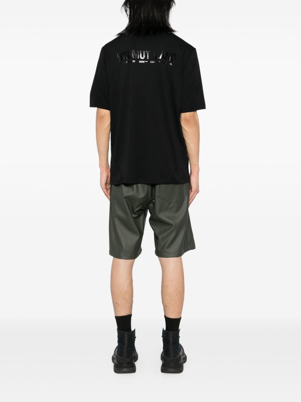 Helmut Lang logo print T-shirt - Zwart