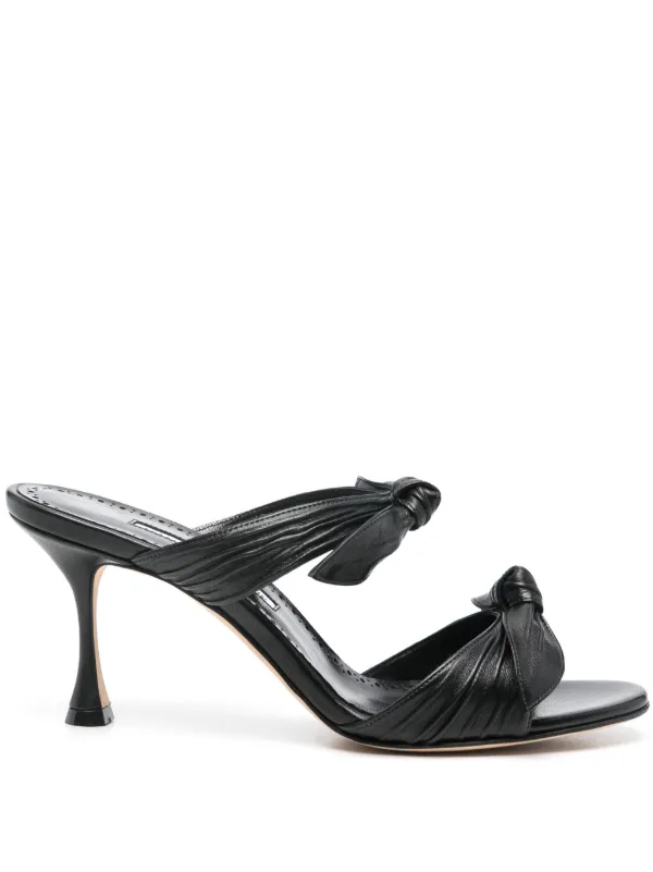 サンダル・ミュール MANOLO BLAHNIK Women Sandals HIEBI4221404 BLCK Black Manolo Blahnik - Susacru Black Leather Flat Sandal, 10mm