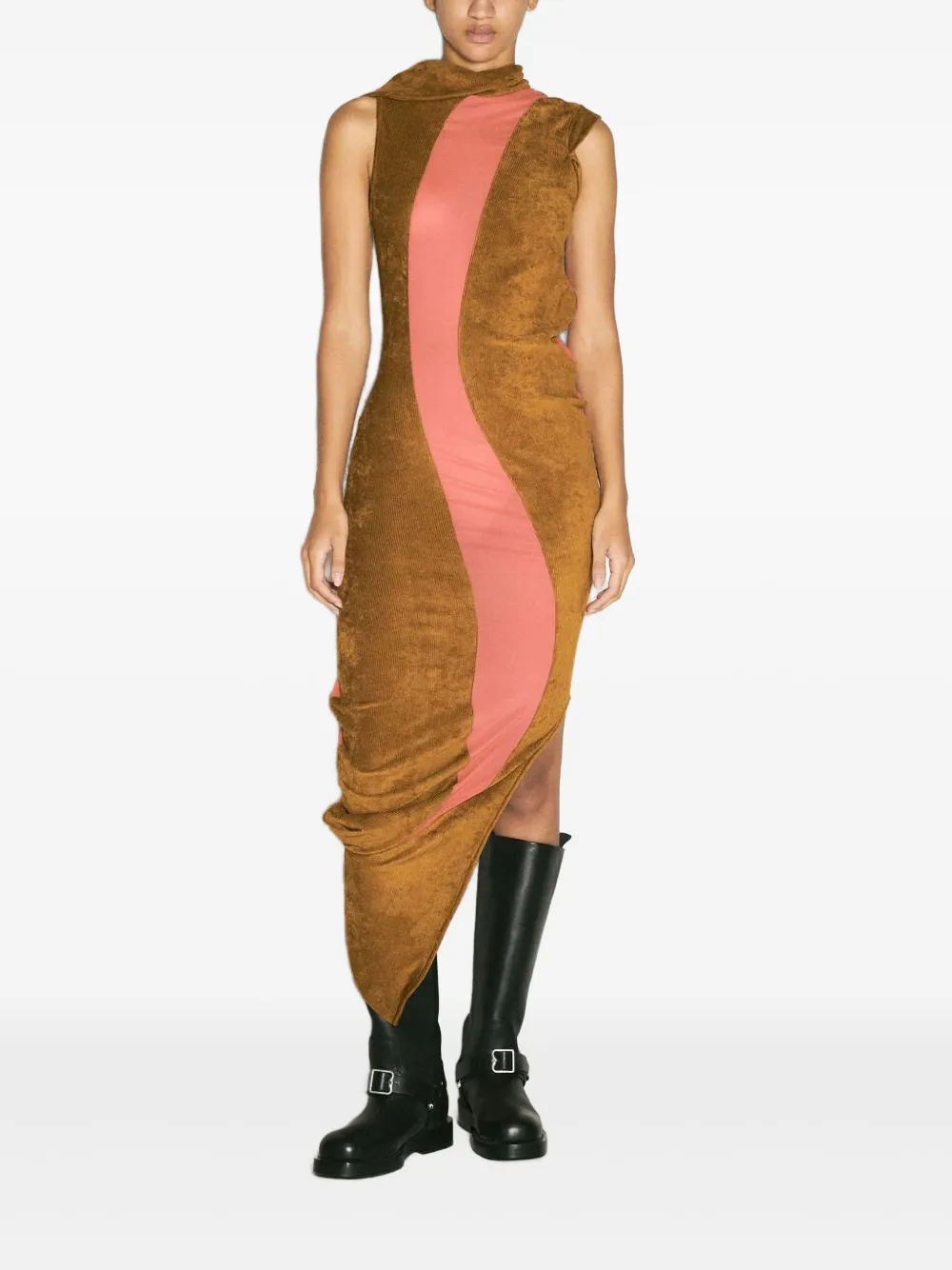 Kiko Kostadinov Pendle Stretch Dress In 褐色